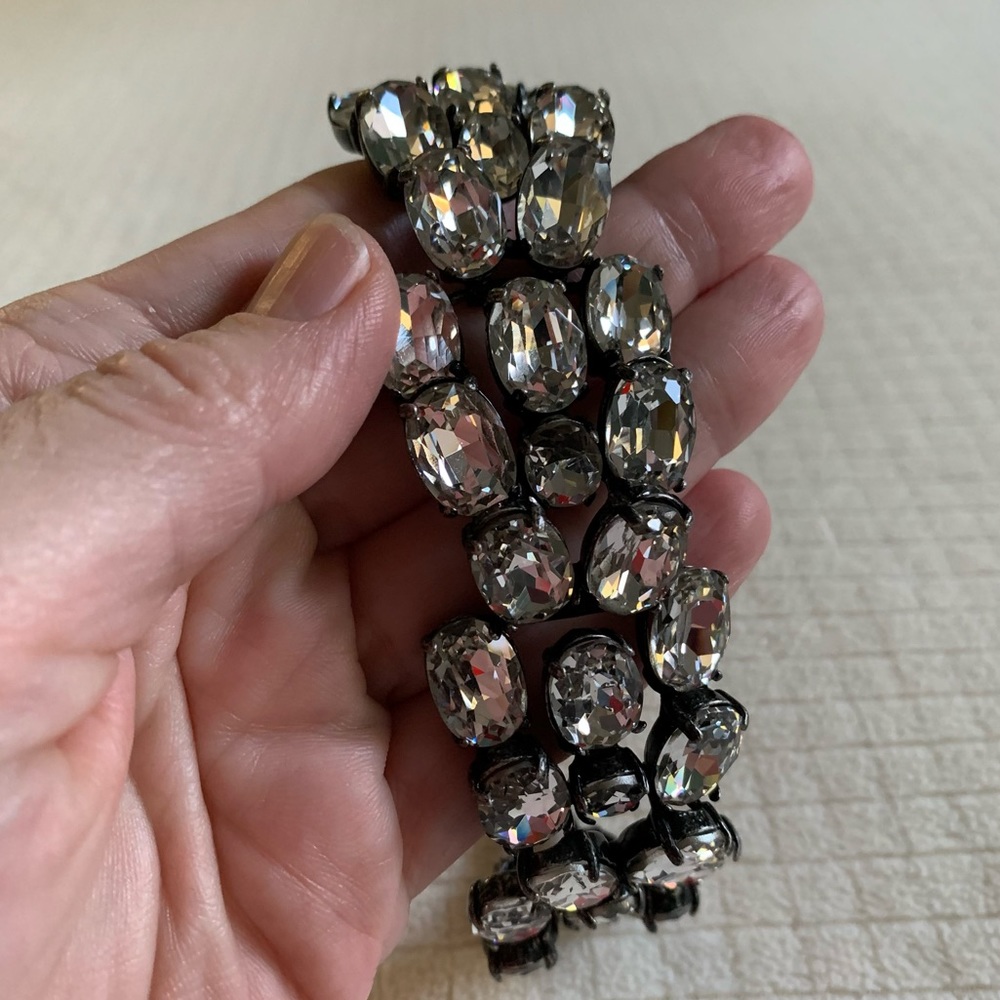 faceted clear crystal bracelet - Picture 7 of 10